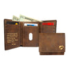 Personalized Trifold Wallets — The Heart azgift.us Inside & Cover SaddleBrown